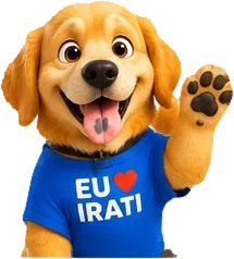 Otto, o cachorro mascote da prefeitura, acenando com a pata